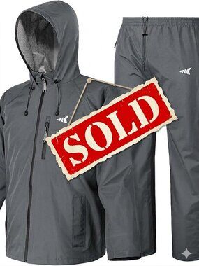 KastKing Fishing Rain Suit XL Gray Jacket Pants Set